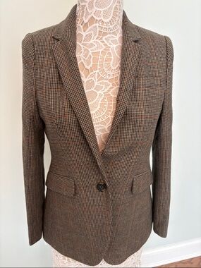 UNTUCKit Women Small Brown/Tan Plaid Single-Button Blazer Size 4
